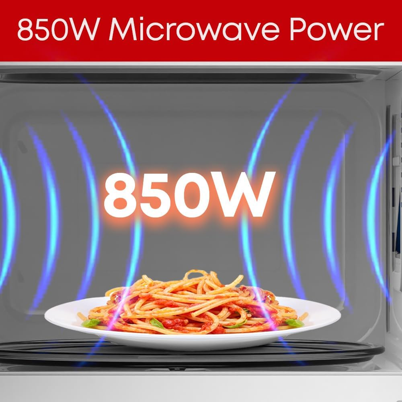 Tornado 25L Digital Solo Microwave Oven 850W Power 10 Power Levels Touch Control Panel 8 Auto Menus Twds-25-S-E