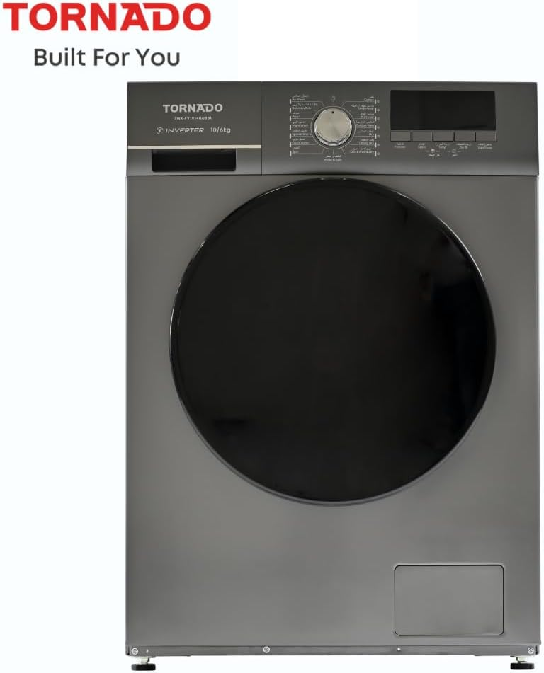 Tornado Washing And Drying Machine 10Kg Wash 6Kg Dry Inverter Motor 1400 Rpm Twx-Fv1014Gdssu