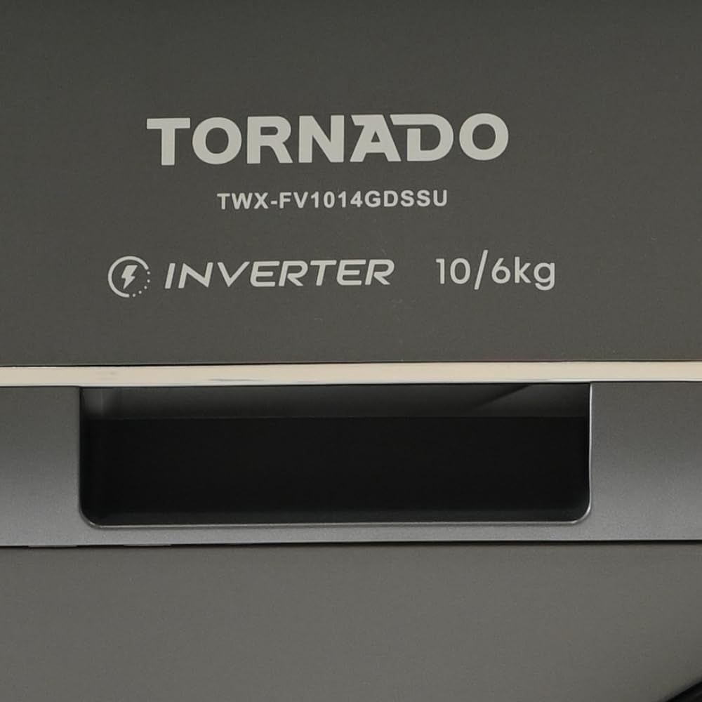 Tornado Washing And Drying Machine 10Kg Wash 6Kg Dry Inverter Motor 1400 Rpm Twx-Fv1014Gdssu