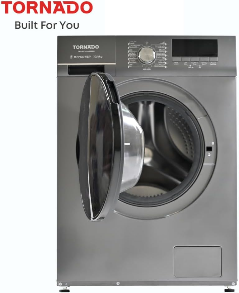 Tornado Washing And Drying Machine 10Kg Wash 6Kg Dry Inverter Motor 1400 Rpm Twx-Fv1014Gdssu