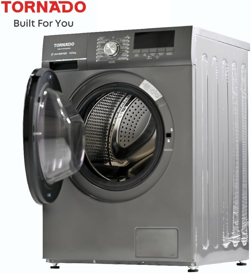 Tornado Washing And Drying Machine 10Kg Wash 6Kg Dry Inverter Motor 1400 Rpm Twx-Fv1014Gdssu