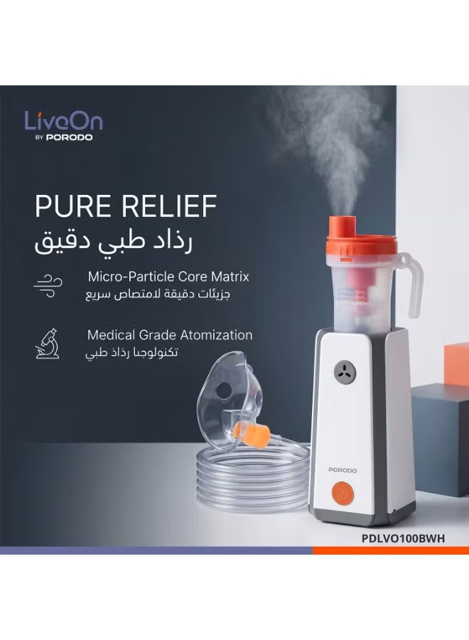 Porodo Liveon Rechargeable Type C Compressor Nebulizer - White