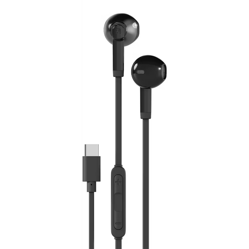 Porodo Soundtec Wired Type C Semi In Ear Earphone with Mic - Black
