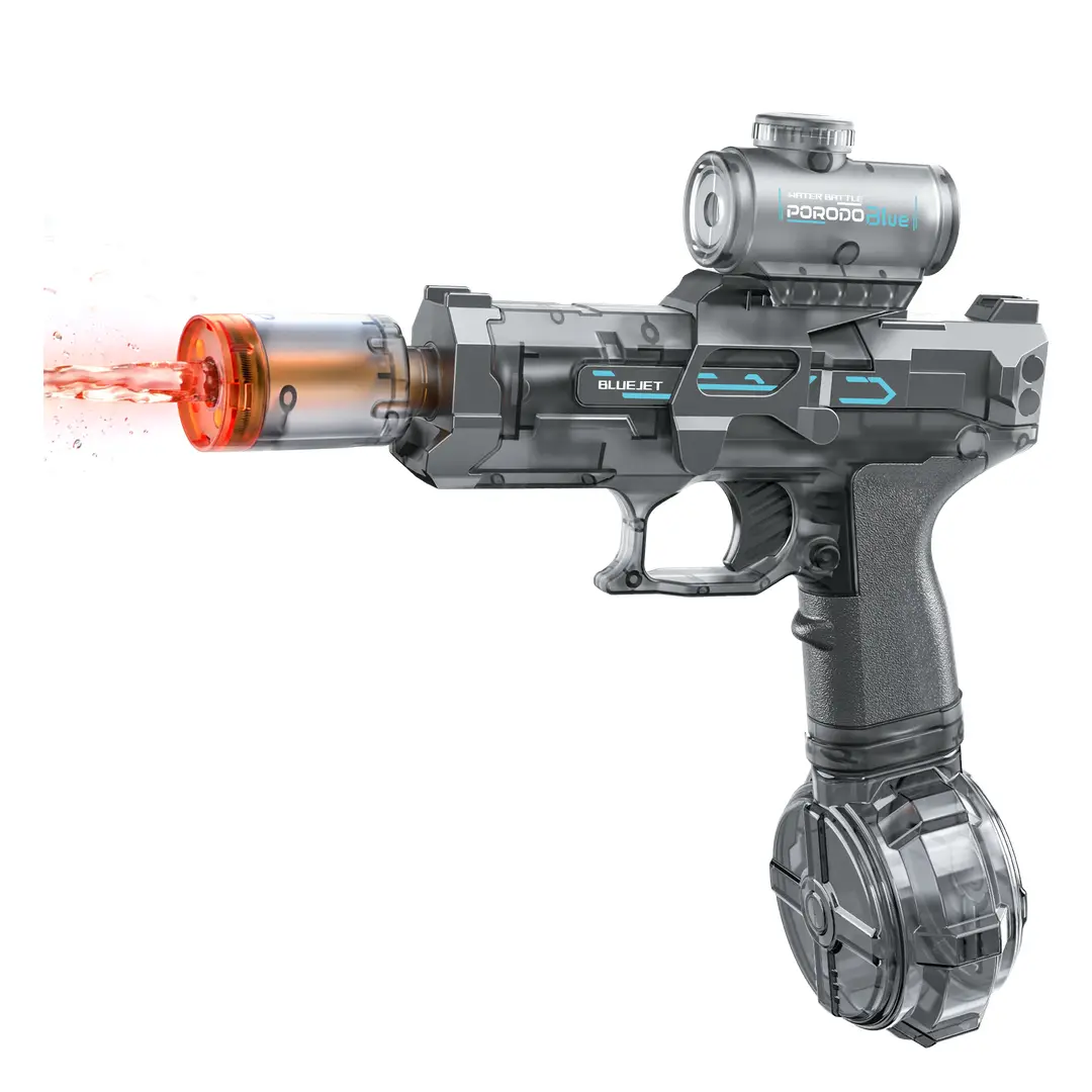 Porodo Blue Auto-Firing Electric Water Gun with Built-In Water Reservoir - Grey