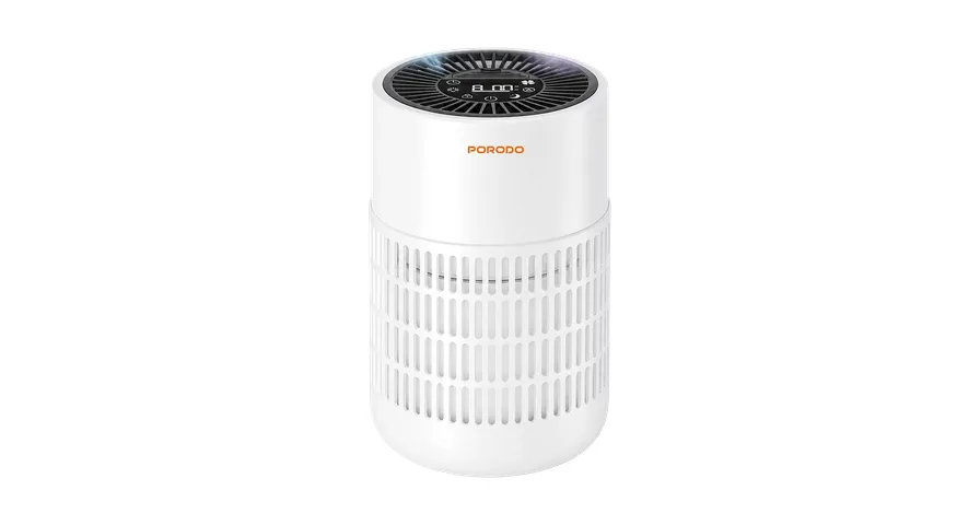 Porodo Lifestyle Compact Air Purifier with H13 HEPA Filtration Remote Control & Essential Oil Diffuser - White