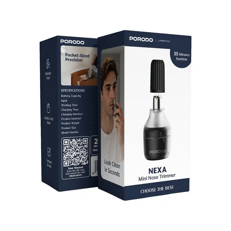 Porodo Lifestyle Nexa Mini Nose Trimmer Black Pdlfstk007Bk