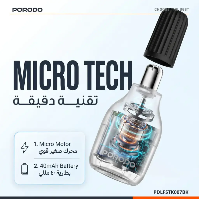 Porodo Lifestyle Nexa Mini Nose Trimmer Black Pdlfstk007Bk
