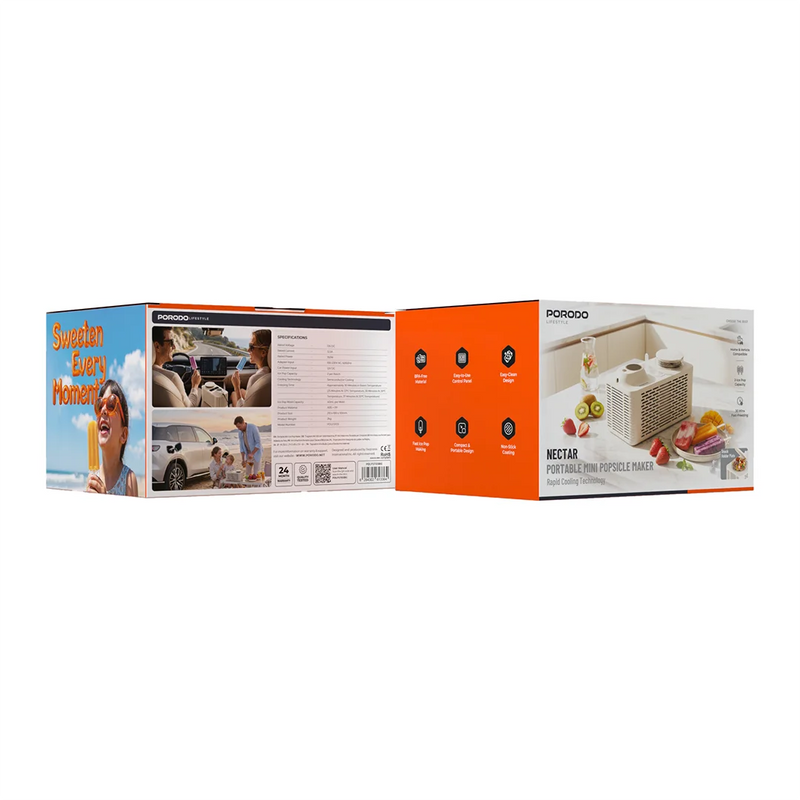 Porodo Lifestyle Portable Popsicle Maker with Car Adapter - Beige