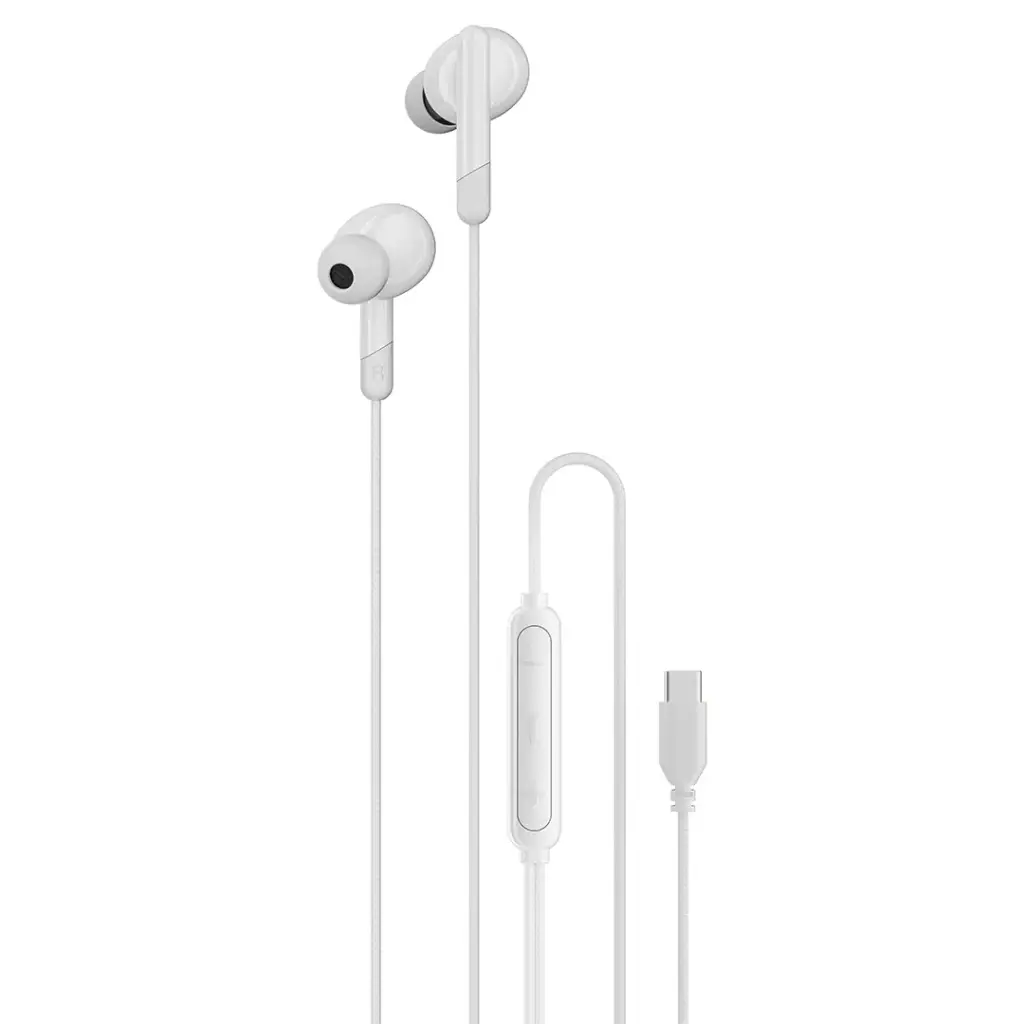 Porodo Soundtec In Ear Wired Earphones - Type C (WHITE)