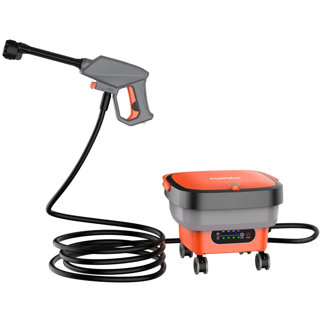 Porodo AquaSpray Portable Car Washer With Foldable15L Water Tank 260W - Orange