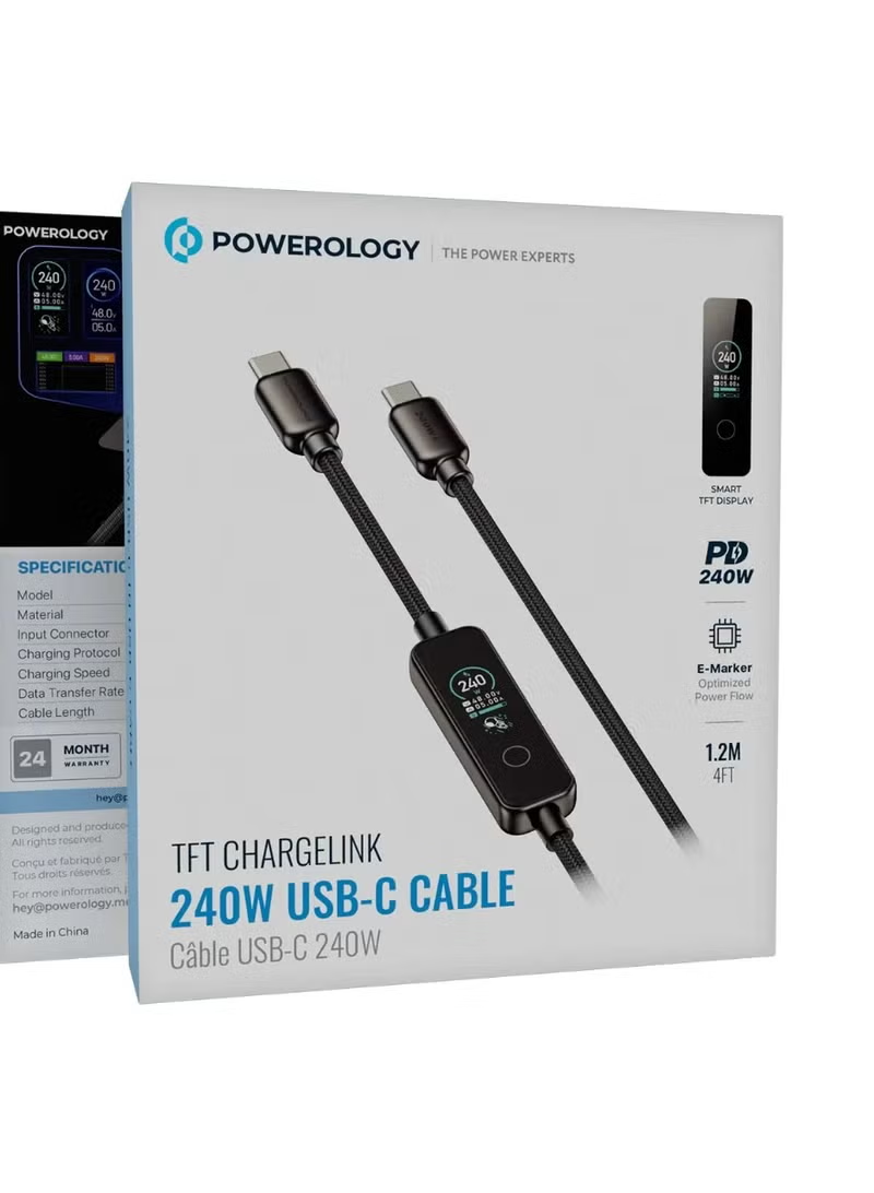 Powerology 240W C to C cable with TFT Display