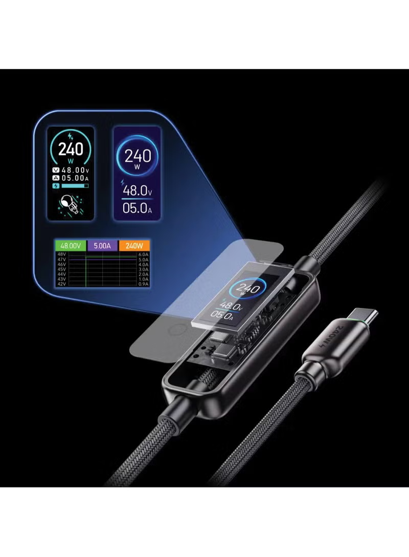 Powerology 240W C to C cable with TFT Display