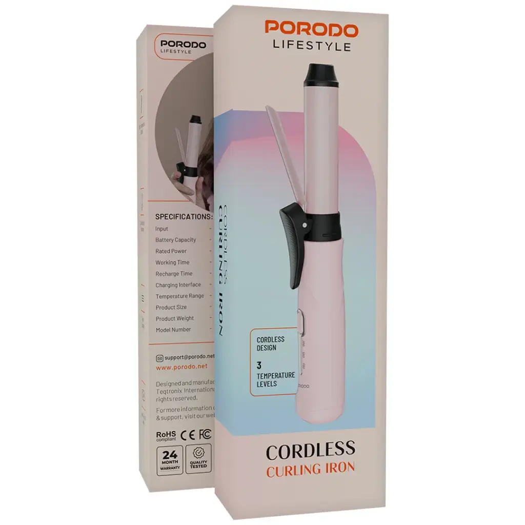 Porodo Lifestyle 2600 mAh Portable Handheld Clip Hair Curler