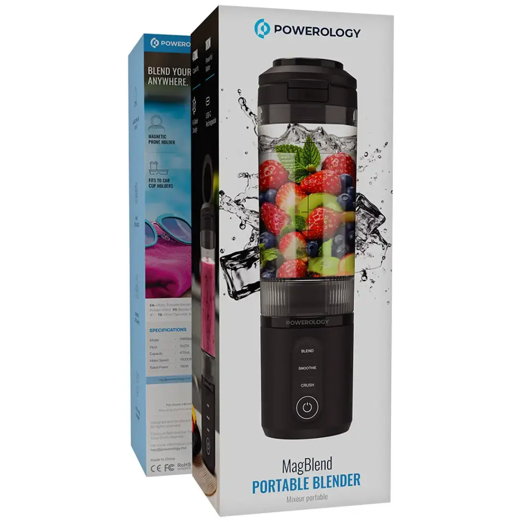 Powerology MagBlend 180W 6-Blade Portable Blender 470ml 2000mAh