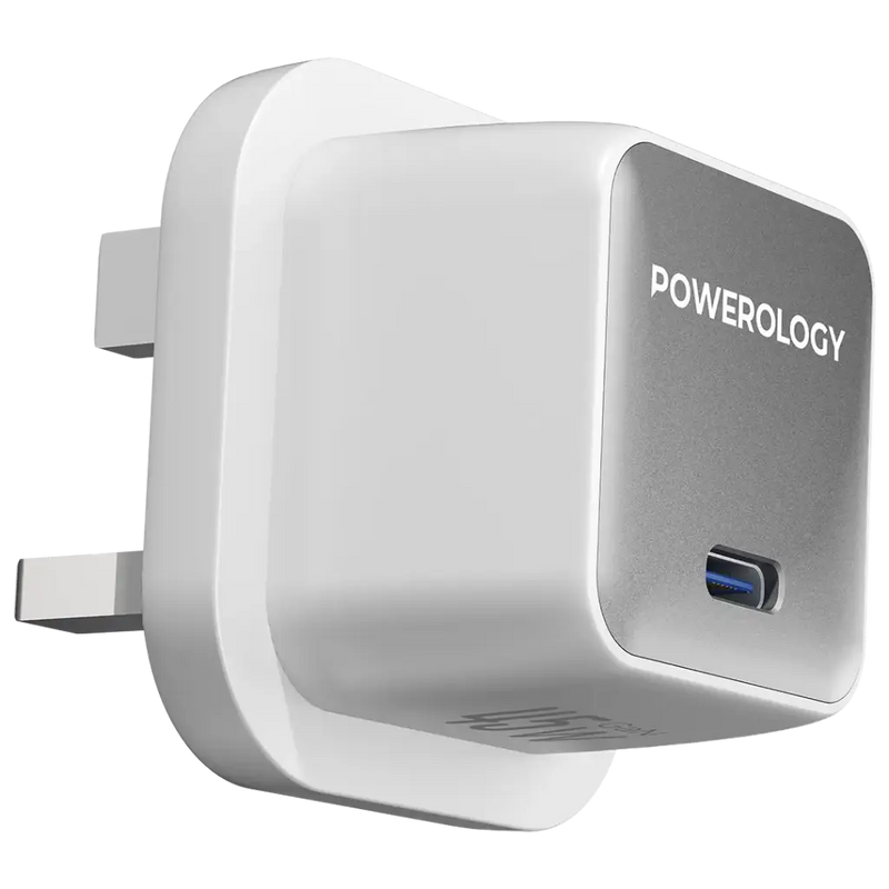 Powerology QX 45W Single Port Type C UK GaN Adapter