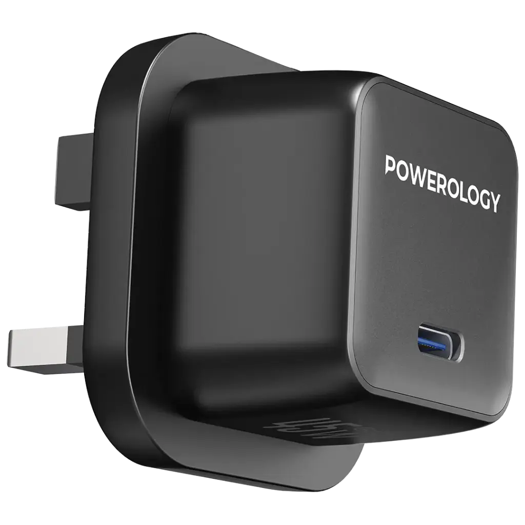 Powerology QX 45W Single Port Type C UK GaN Adapter