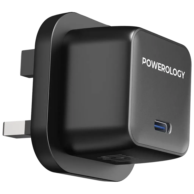 Powerology QX 45W Single Port Type C UK GaN Adapter