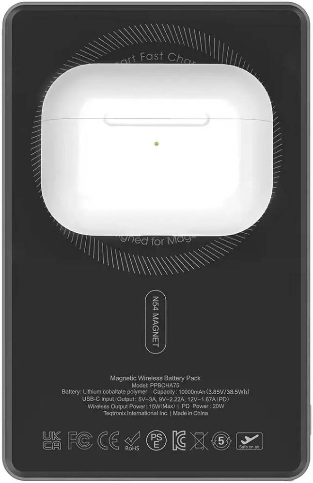 Powerology  MagVolt 10000mAH TFT Slim Wireless powerbank