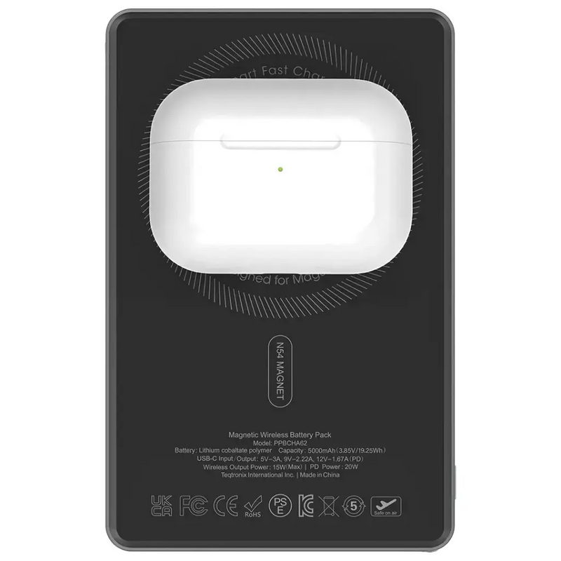 Powerology MegaVolt Powerbank 5000mAH TFT Display Ultra Slim Magnetic Wireless
