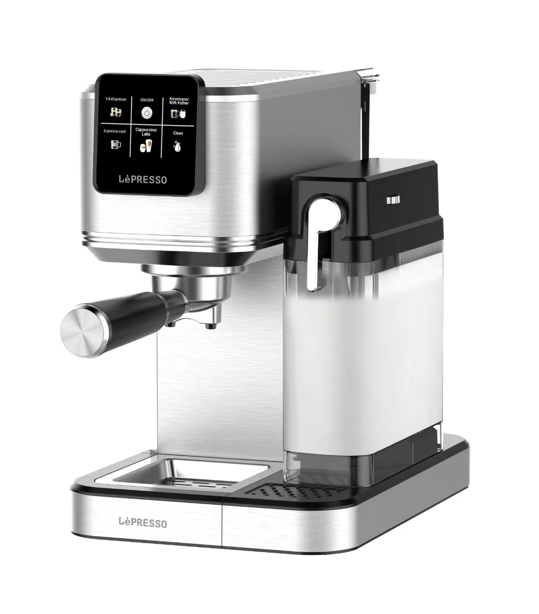 LePresso Latteo 20 Bar Espresso Coffee Maker with Milk Frother and Touch Display - Silver