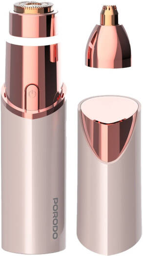 Porodo 2 in 1 Rechargeable 180mah Face Shaver and Eyebrow Trimmer- Pink
