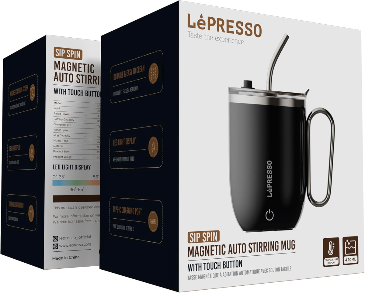 LePresso Sip Spin Auto Stirring 420ml Mug