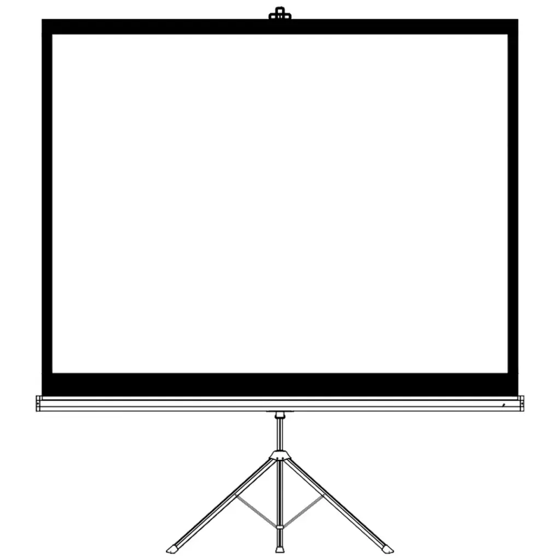 Porodo 100" Projector Screen 4:3 With Tripod - White