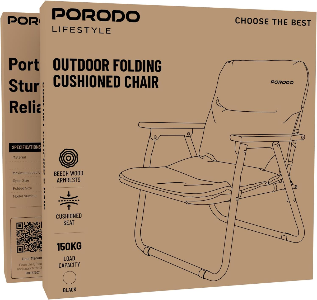 Porodo Lifestyle Camping Foldable Chair