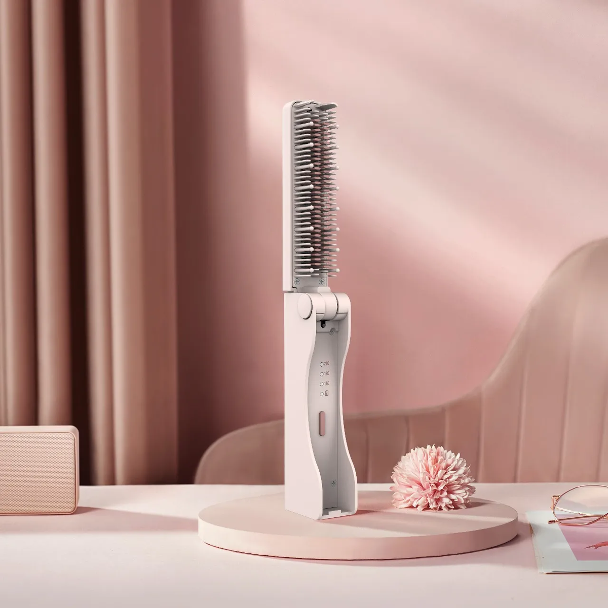 Porodo Lifestyle Rechargeable Mini Electrical Hair Straightener Comb