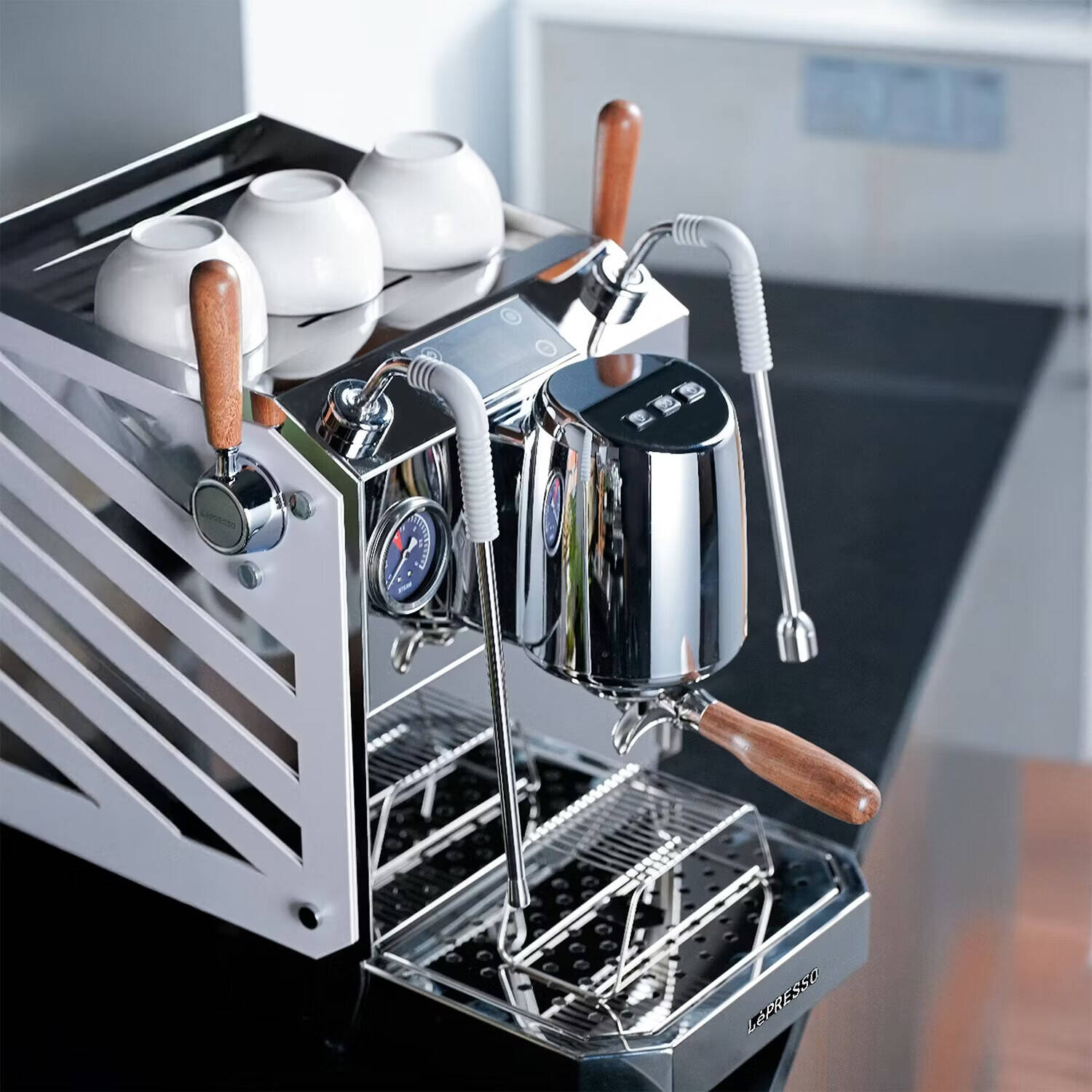 LePresso Corazzato 9 Bar Coffee Machine with Italian Rotary Pump - Silver