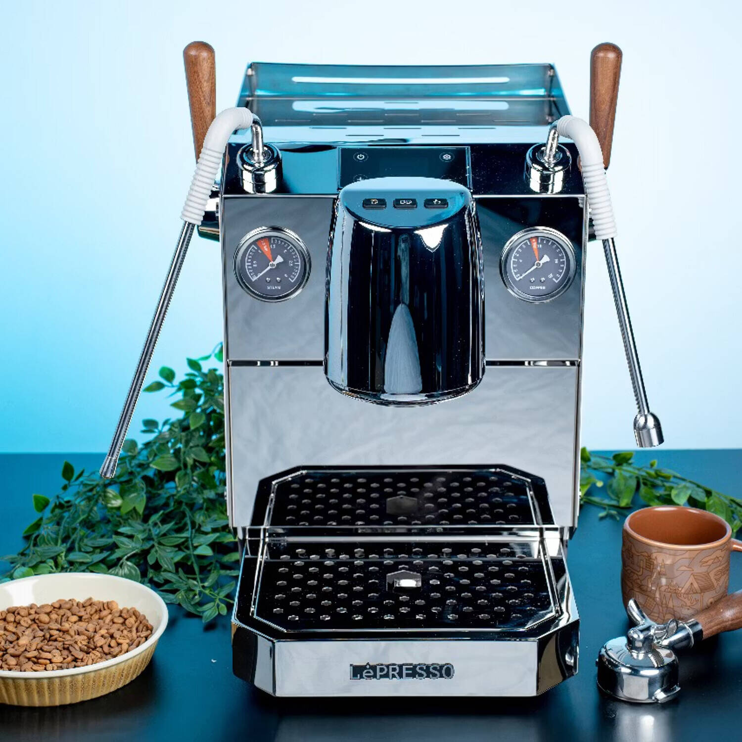 LePresso Corazzato 9 Bar Coffee Machine with Italian Rotary Pump - Silver