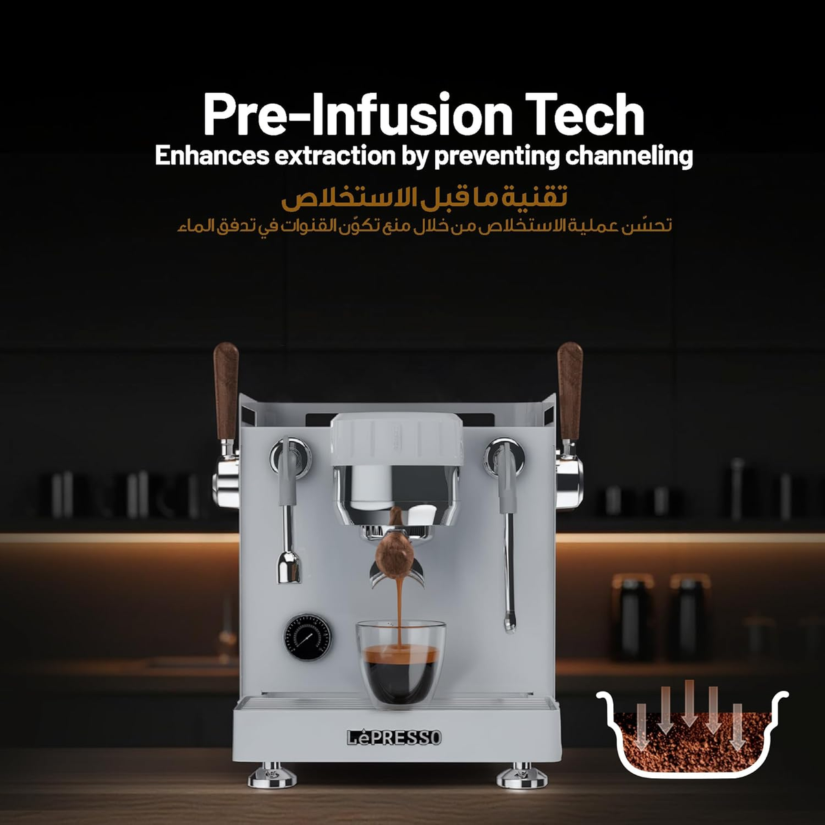 LePresso Bellissimo Triple Boiler 15 Bar Coffee Machine with Dual Italian Pump - Wh