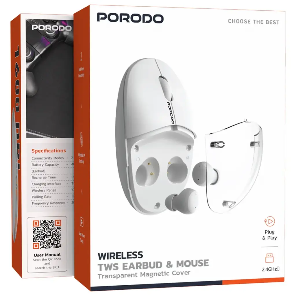 Porodo TWS Earbud Wireless Mouse
