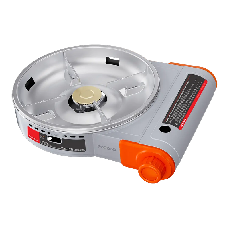 Porodo Lifestyle Single Burner Gas Stove - Grey/Orange