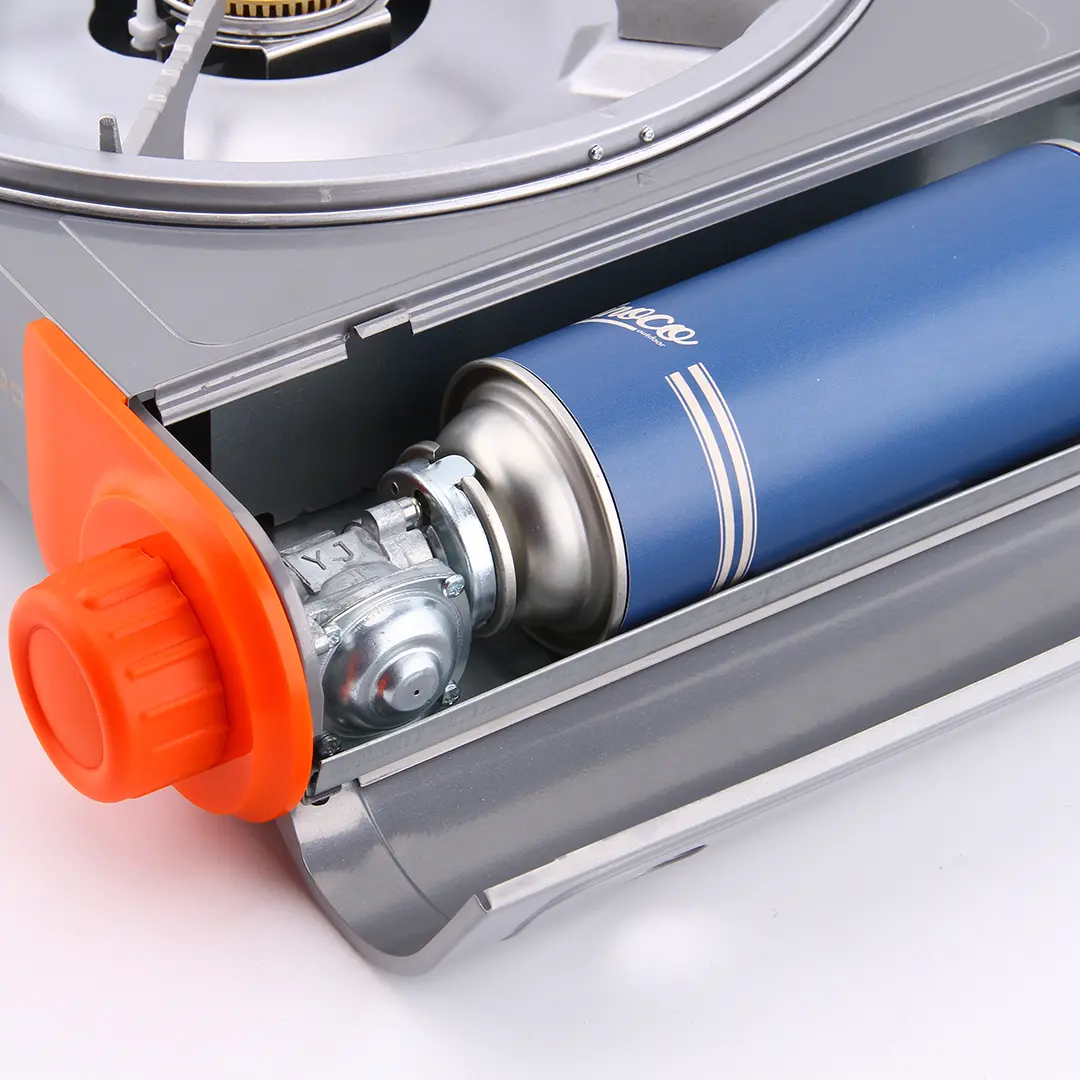 Porodo Lifestyle Single Burner Gas Stove - Grey/Orange