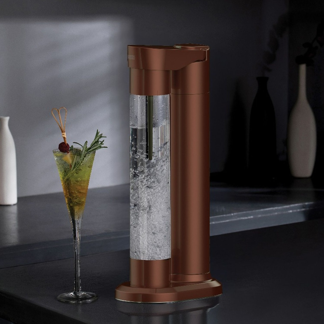 LePresso Fizznest Instant Carbonator and Soda Maker with Dual Bottle (500+350ml) (Brown)