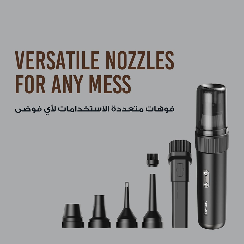 LePresso EspressoVac Portable 15000Pa Vacuum Cleaner (Suction & Blower) with Multip le Heads and Torch
