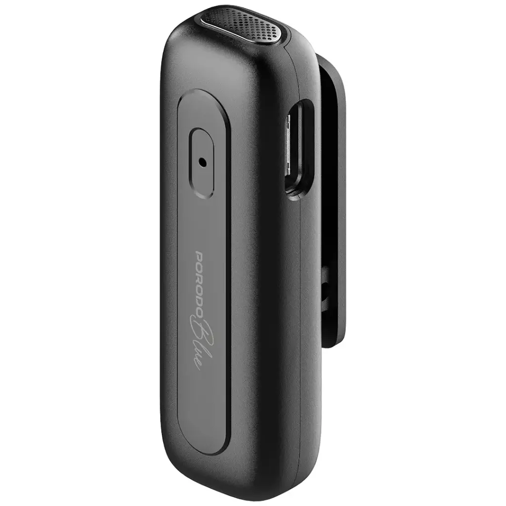 Porodo Blue ClipMic Pro Microphone X2 without Charging  Case Type-c - Black