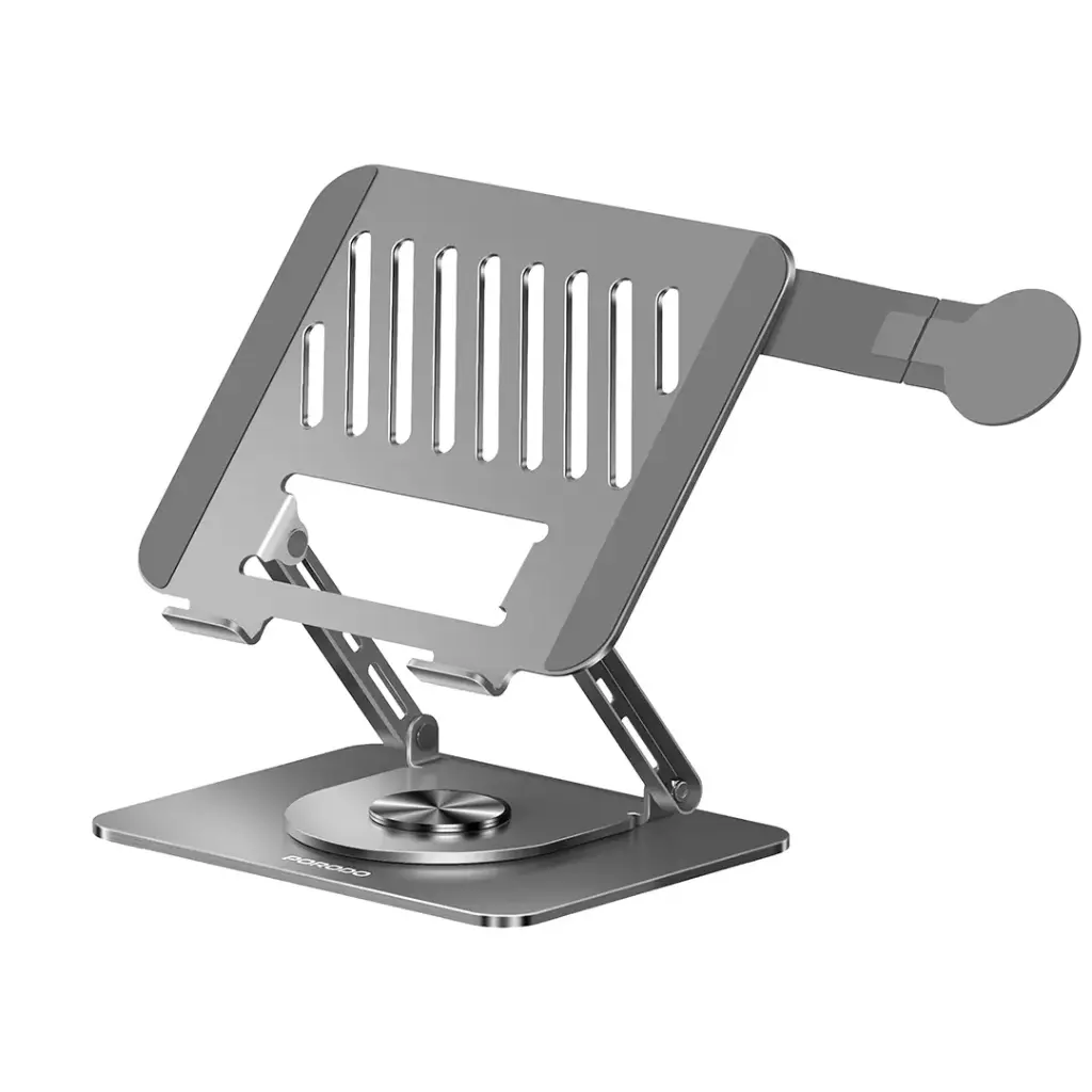 Porodo Foldable Laptop Stand with Magsafe Holder with 360 Rotatable - Dark Grey