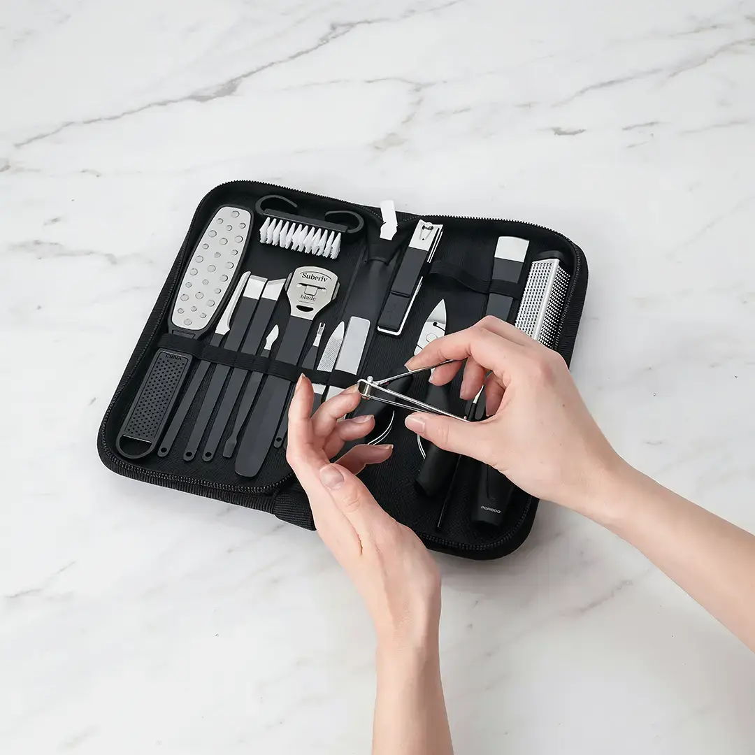 Porodo Lifestyle16 Pcs Stainless Steel Nail Clipper Set For Manicure and Pedicure