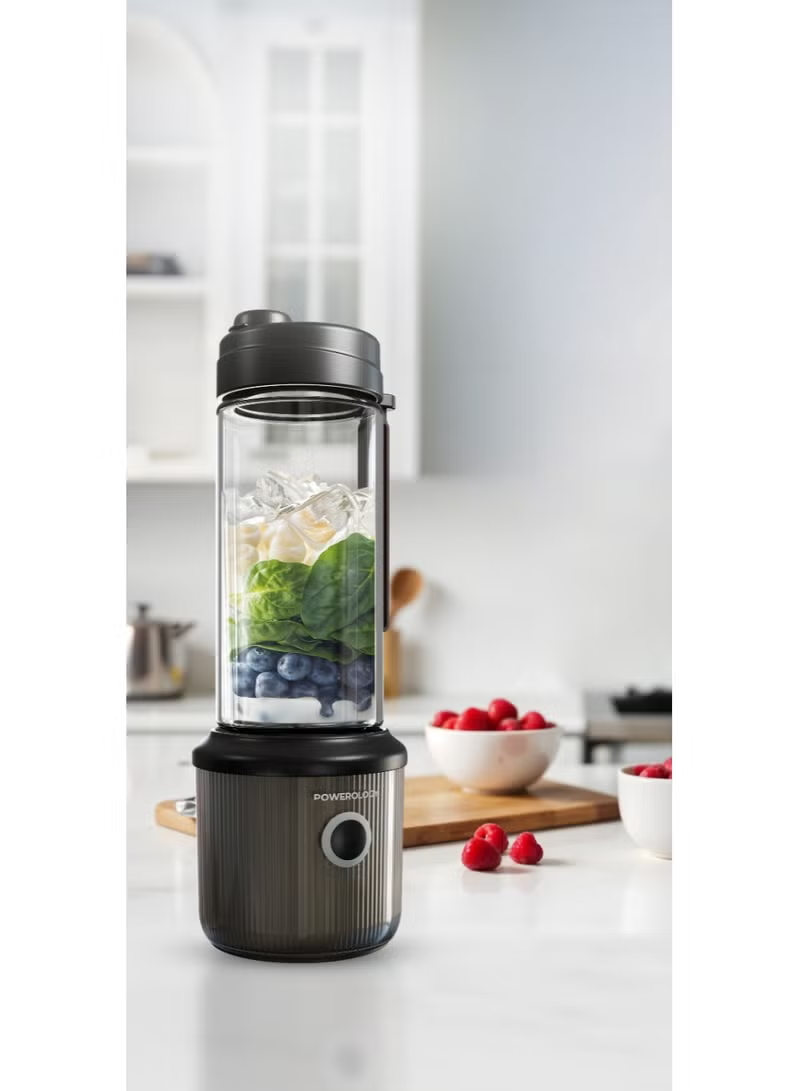 Powerology Press & Refresh Portable Blender 450ml 2500mAh 6 Blades 126W