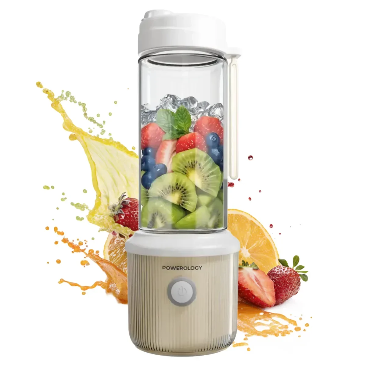 Powerology Press & Refresh Portable Blender 450ml 2500mAh 6 Blades 126W