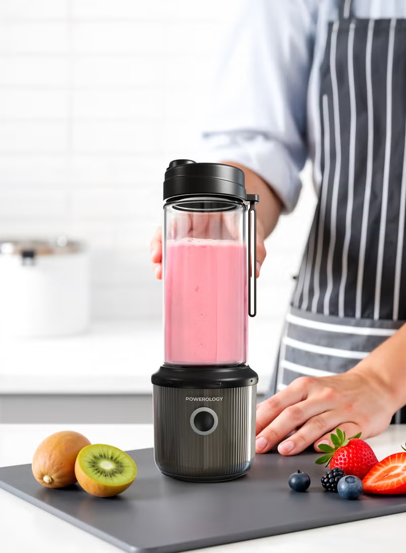 Powerology Press & Refresh Portable Blender 450ml 2500mAh 6 Blades 126W