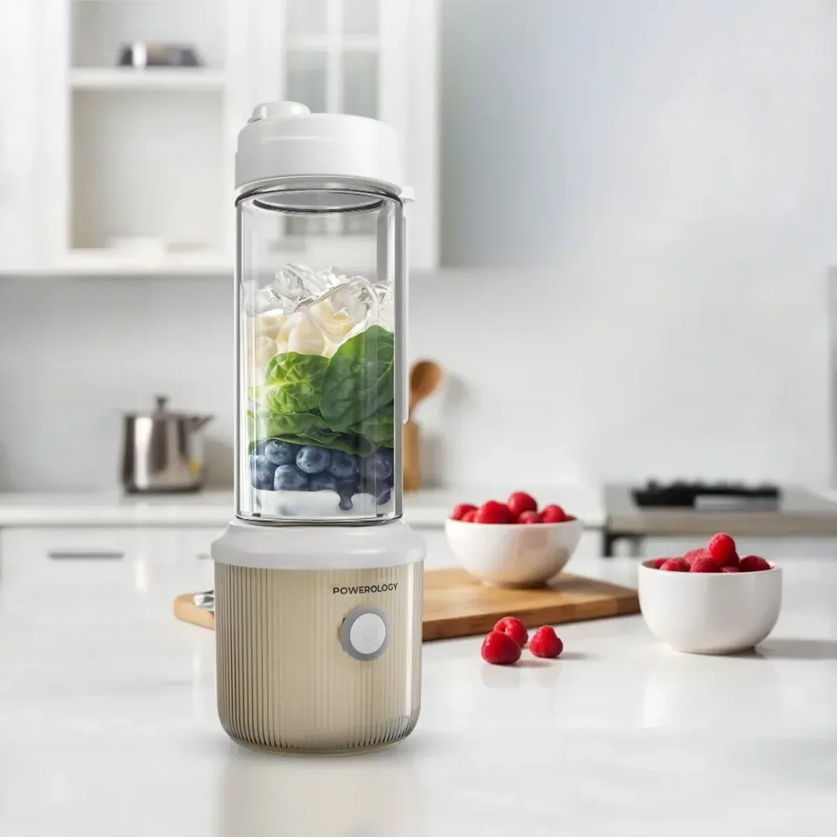 Powerology Press & Refresh Portable Blender 450ml 2500mAh 6 Blades 126W