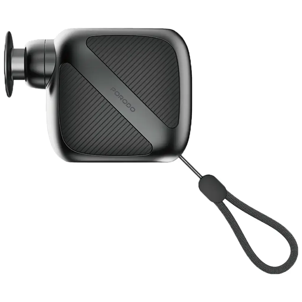 Porodo Lifestyle Pocket Sized Portable Mini Pocket Massager With 3 Massage Heads -Gray