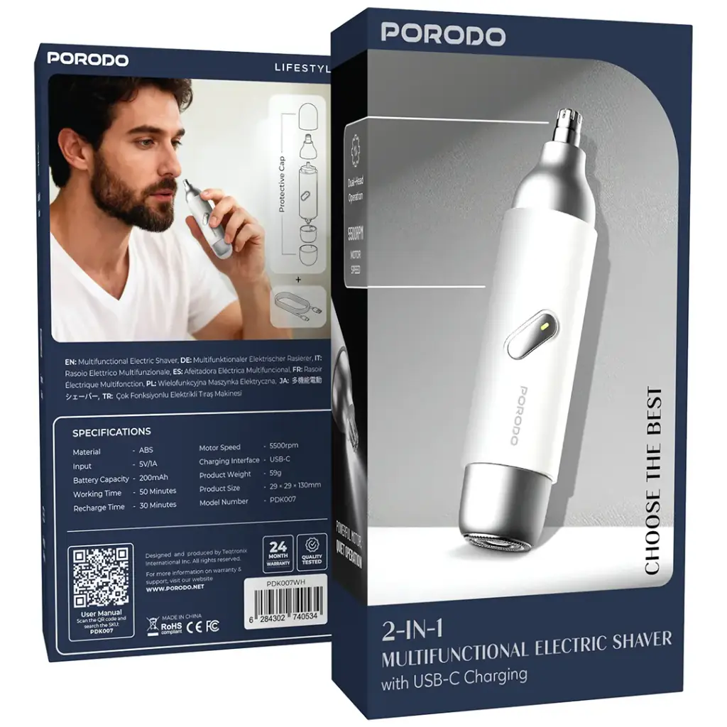 Porodo 2 in 1 Multifunctional Electric Shaver