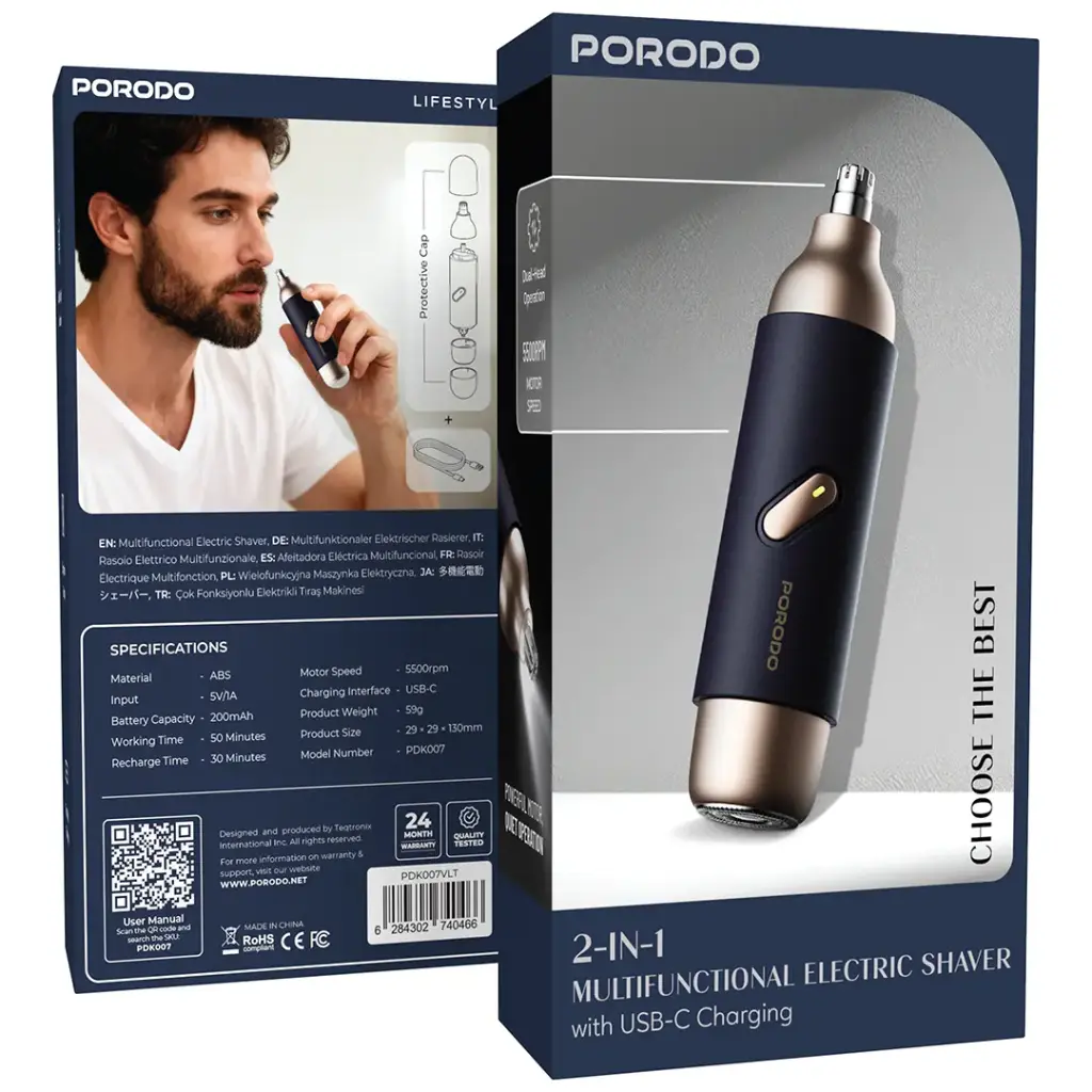 Porodo 2 in 1 Multifunctional Electric Shaver