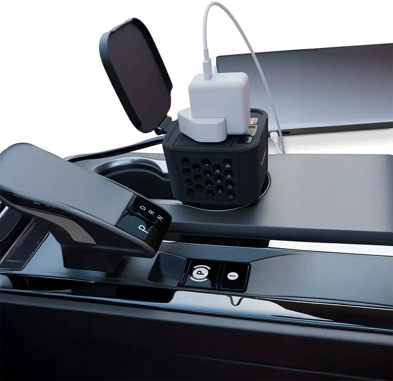 Porodo 200W Car Inverter with Retractable Cable -Black