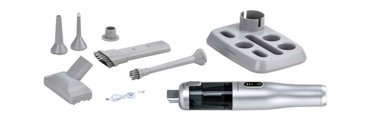 Porodo 9 in 1 Blower + Vaccum with 110W and 38mins Working Time - Grey