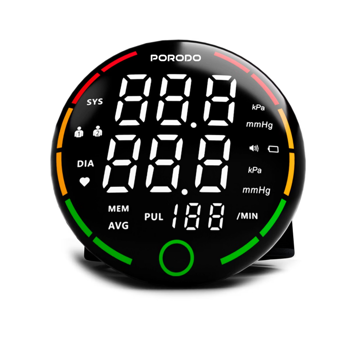 Porodo Rechargeable Wrist BP Monitor - Black